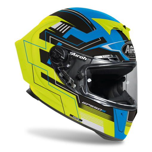 Airoh GP 550 S Challenge blå/gul matt - Lindroths MotorShop webbutik