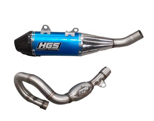 HGS Avgassystem 4T komplett set new design KTM250SX-F 23-.. Blå/Carbon - Komplett avgassystem - D479800 - 1