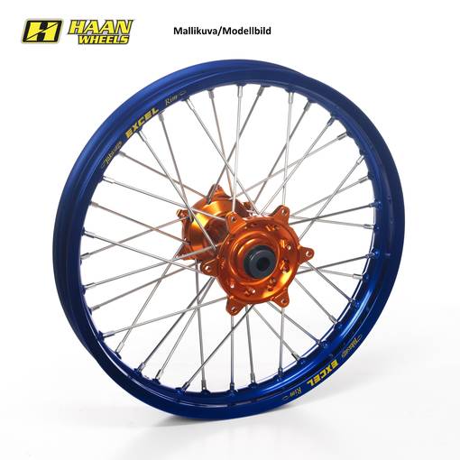 Haan wheel SX&SXF 23- 18-2,15 GOLD HUB/BLUE RIM/GOLD NIPPLES - Kompletta hjul - D452900 - 1