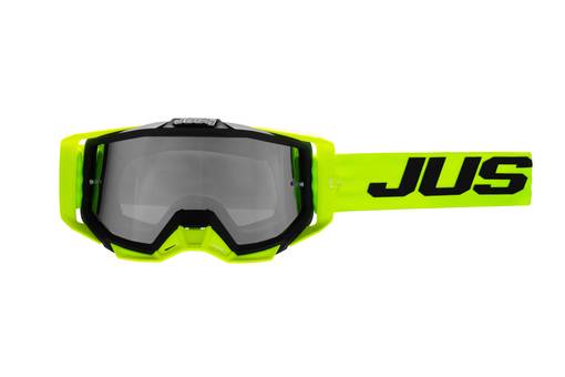Just1 Goggle Iris 2.0 Logo Grå - Gul Fluo Spegel Silver Lins - Goggles Onroad - D429070 - 1
