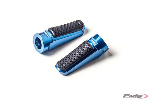 Puig Footpegs Racing+Rubber Rig/Left C/Blue - Fotpinnar - D184390 - 1