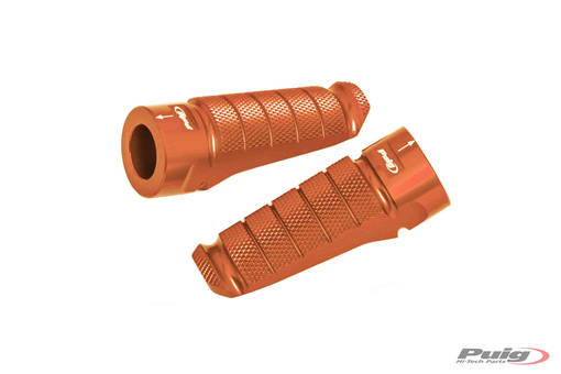 Puig Pair Footrests Hi-Tech Racing Right/Left C/Orange - Fotpinnar - D183250 - 1