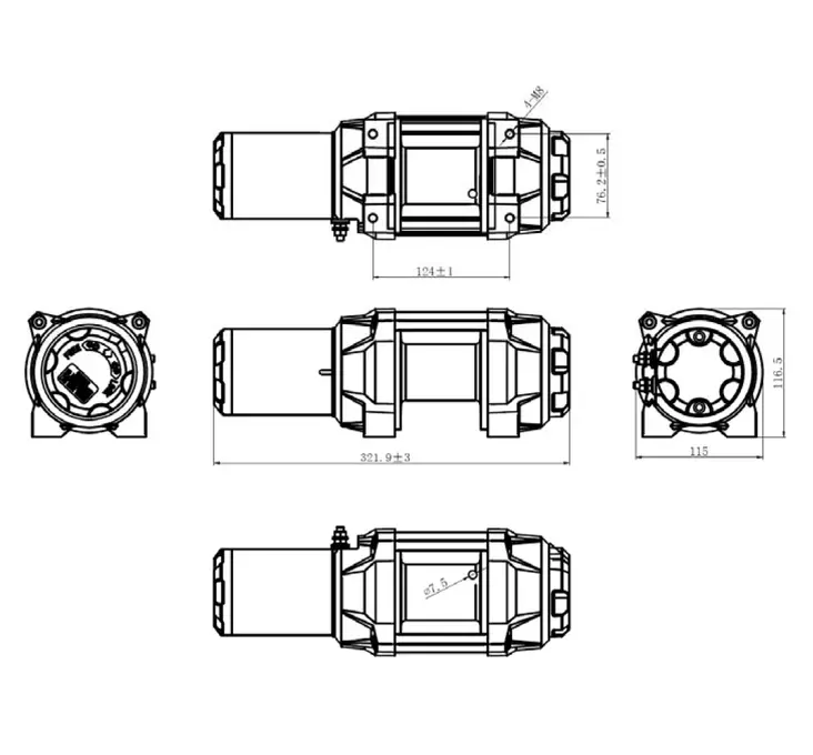 Bronco HDQS Vinsch 2500 syntetisk lina, fjärrkontroll - Vinschar - D492590 - 1