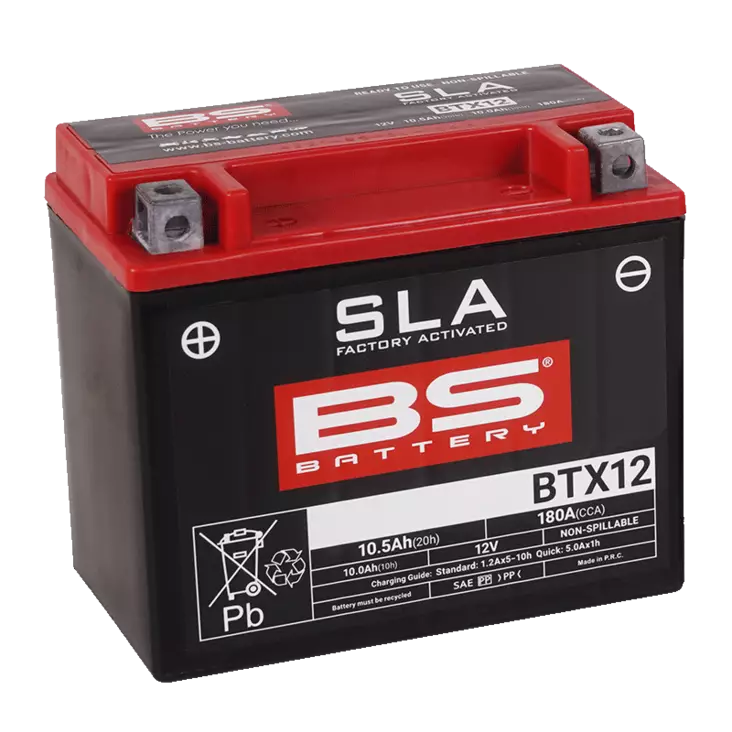 BS Battery BTX12 (FA) SLA - Sealed & Activated - Batteri & Laddning - D151280 - 1