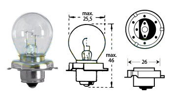 Glödlampa 7008 6v 15w P 26s - Glödlampor - D475650 - 1
