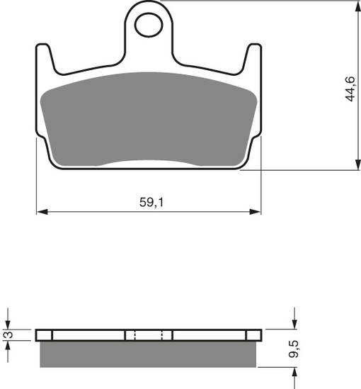 GOLDFREN Bromsbelägg 131 Ceramic carbon AD SYM Jet SportX 50 06-15 Bak - Bromsbelägg - D26511 - 1