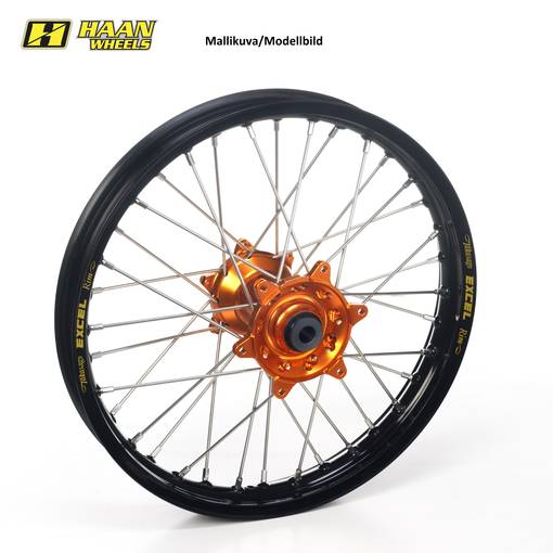Haan wheel SX85 04-20 16-1,85 BLACK RIM/ORANGE HUB - Kompletta hjul - D33881 - 1