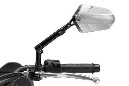 Puig Rear Mirror Mod. Explorer Homolog. Left C/Black-Al - Backspeglar - D180111 - 1