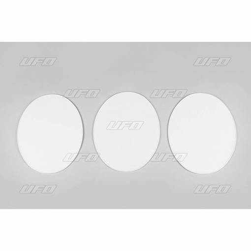 UFO Nummerplåt veteran MX/Enduro 1970 3-pack Vit - Nummerplåtar - D33541 - 1