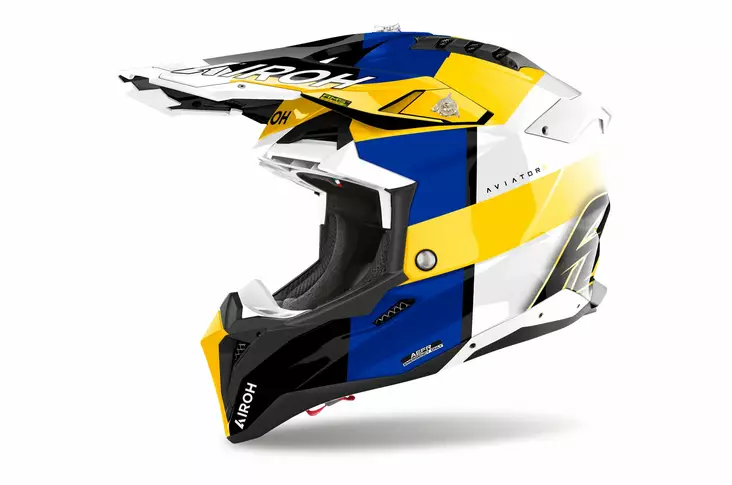 Airoh Hjälm Aviator 3 Monarch Blå/Gul glansig - Skoterhjälmar - D487061 - 1