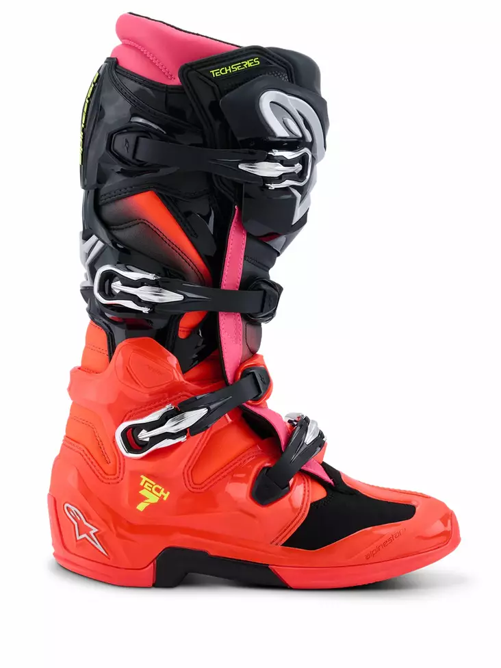 Alpinestars Stövel Tech 7 Svart/Röd Fluo/Rosa Fluo - Stövlar Offroad - D494011 - 1