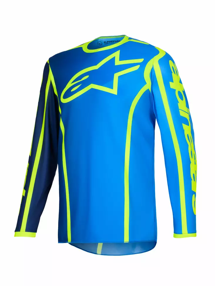 Alpinestars Tröja Fluid Apex Blå/Fluo Gul - Tröjor Offroad - D493061 - 1