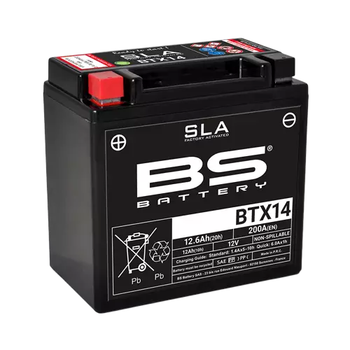 BS Battery BTX14 (FA) SLA - Sealed & Activated - Batteri & Laddning - D151281 - 1
