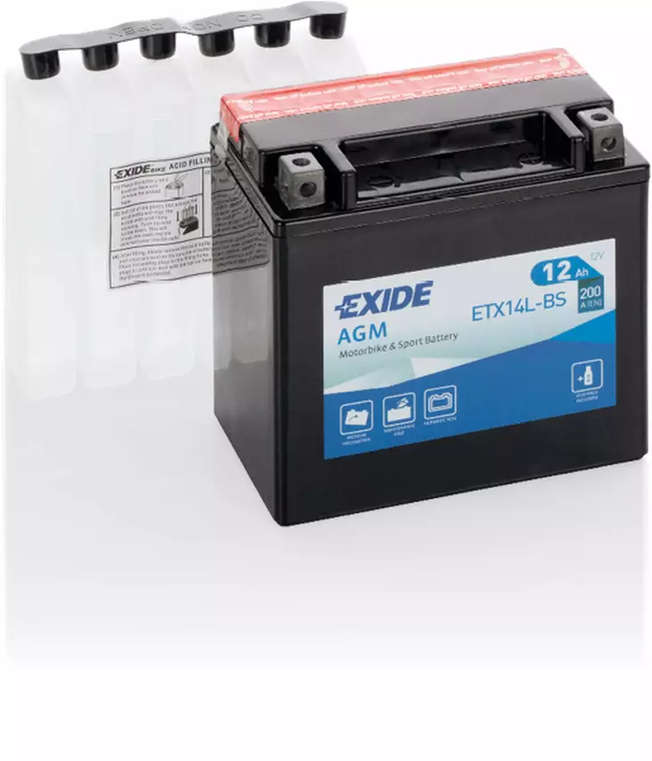 Exide batteri ETX14L-BS - Batteri & Laddning - D528791 - 1