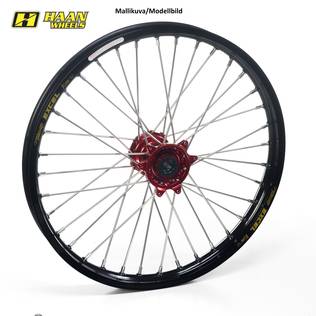 Haan wheel CR 125/250-CRF 250/ 450 95-13 21-1,60 RED HUB/BLACK RIM - Kompletta hjul - D33852 - 1