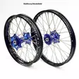 REX WHEELS 18-2,15 TC&FC 23-.. TE&FE 24-.. SVART FÄLG/BLÅ NAV 22MM - Kompletta hjul - D492452 - 1