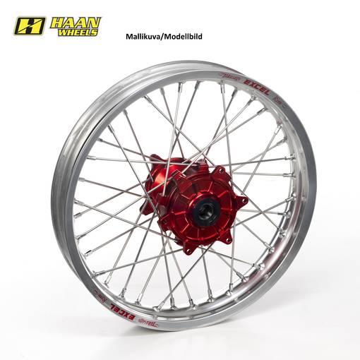 Haan wheel CRF450 13- 19-2,15 RED HUB/SILVER RIM/BLACK SPO/BLACK NIP - Kompletta hjul - D142452 - 1