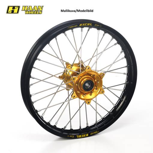 Haan wheel SX&SXF 03-14 /EXC MODELS 03-15 17-3,50 BLACK RIM/GOLD HUB - Kompletta hjul - D258532 - 1