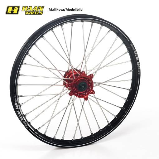 Haan wheel YZF 250/450 14-.. Fantic XEF/XXF 21-1,60 BLACK RIM/RED HUB - Kompletta hjul - D236592 - 1