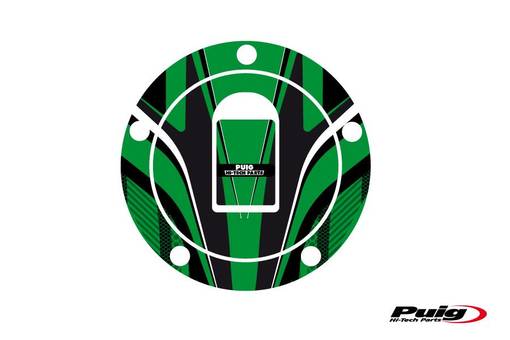 Puig Fuel Cap Cover Radical Kawasaki C/Green - Dekaler - D183272 - 1