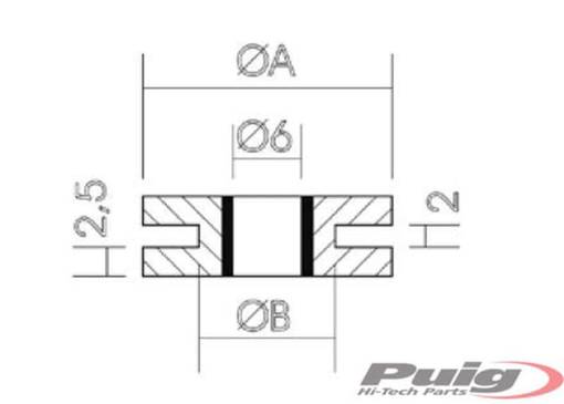 Puig Silenblock Rubber Dim. 22Mm.(25Pcs.) - Bultar & Bultserier - D180922 - 1