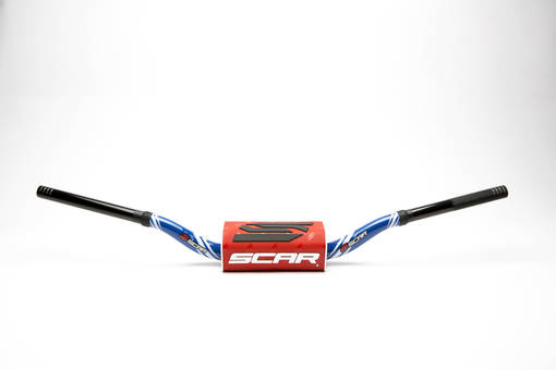 Scar Handlebar O² COLOR Ø28,6 (1 1/8”) - Villopoto/Stewart - BLUE Bar - RED Bar - Styren - D461452 - 1