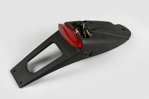 UFO Nummerplåtshållare bak LED slutdel+lampa svart E-godkänd - Stänk- & kedjeskydd - D31382 - 1