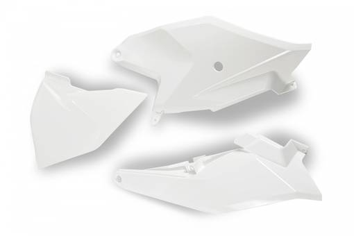 UFO Sidopaneler + vänster luftburkslock GasGas MC 85 21-24 Vit 041 - Nummerplåtar - D369612 - 1