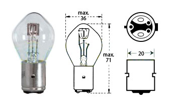 Glödlampa 12v 35/35w Ba 20d - Glödlampor - D475632 - 1