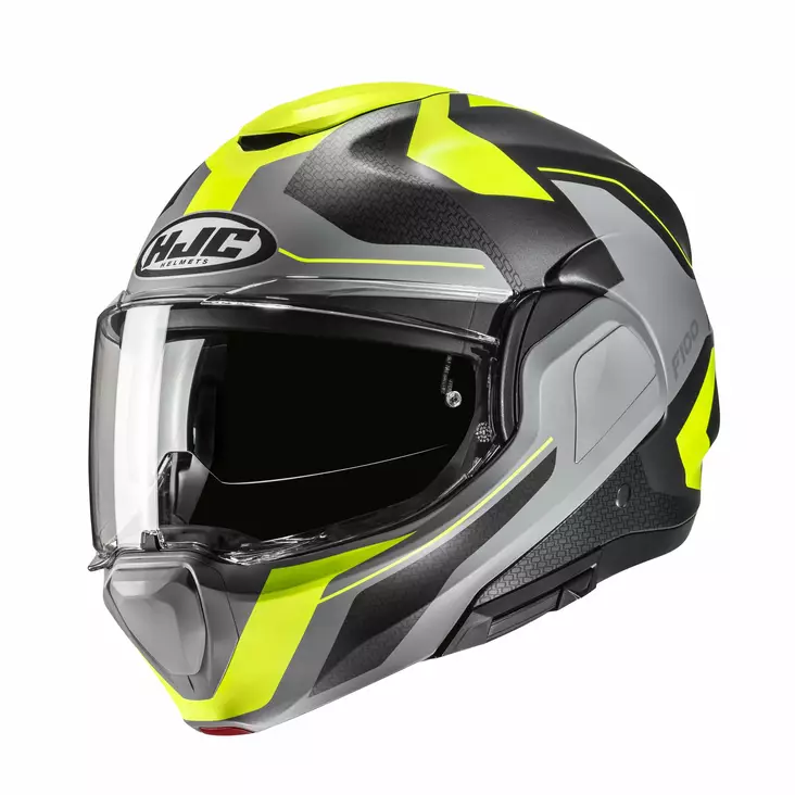 HJC Hjälm F100 Bios Svart/Fluo Gul MC3HSF - Skoterhjälmar - D484682 - 1