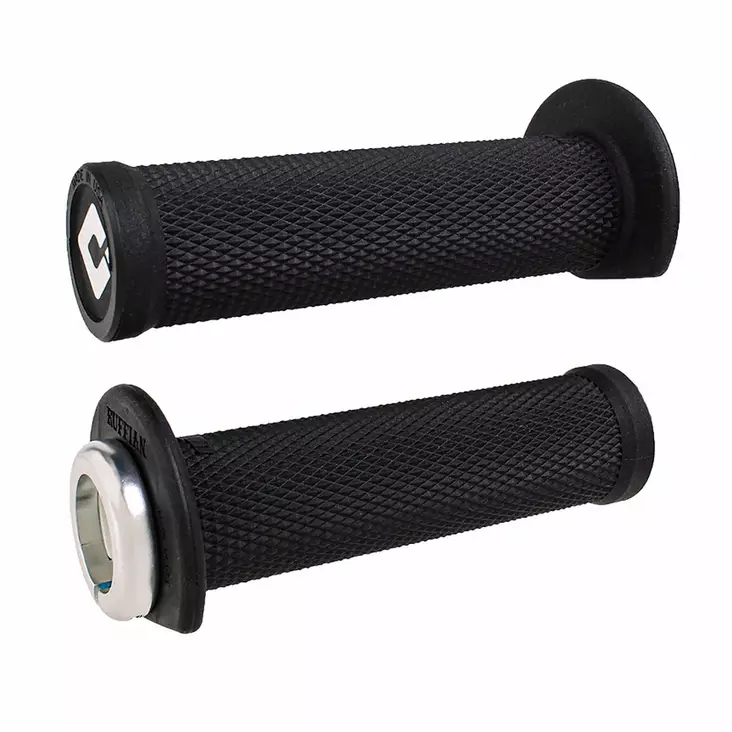 ODI (Single-Clamp) GRIPS RUFFIAN ATV/PWC - V2.1 L/O 125mm ¾ Flg Black w/Silver C - Handtag - D490382 - 1