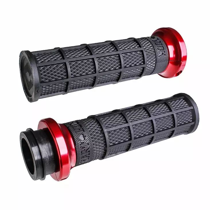ODI Street V-TWIN Lock-On HART-LUCK Full-Waffle BLACK/Black/red - Handtag - D490482 - 1