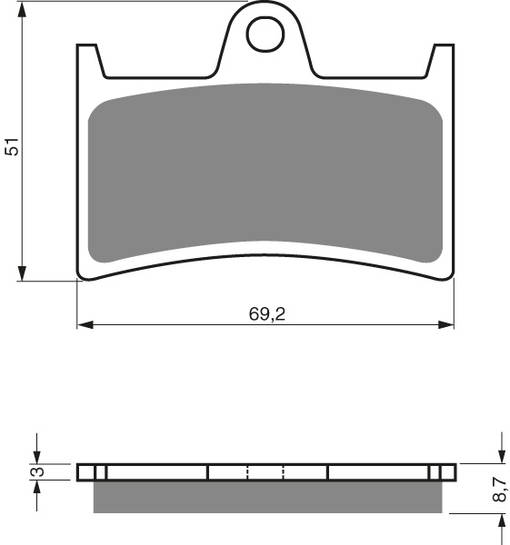 GOLDFREN Bromsbelägg 070 Ceramic carbon AD - Bromsbelägg - D26473 - 1