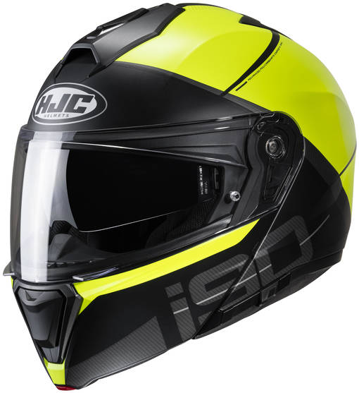 HJC Hjälm i90 May Fluo Gul/Svart MC3HSF - Skoterhjälmar - D438533 - 1