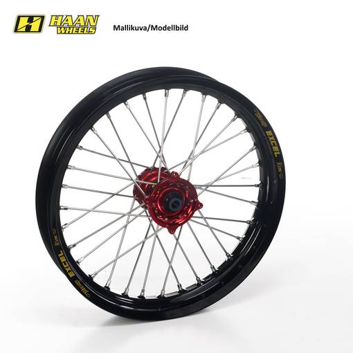 Haan wheel KTM SX/SX-F 15-.. MC/F EC/F 21-.. 21-1,60 RED HUB/BLACK RIM - Kompletta hjul - D400813 - 1