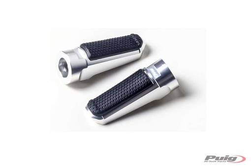 Puig Footpegs Racing+Rubber Rig/Left C/Silver - Fotpinnar - D184393 - 1