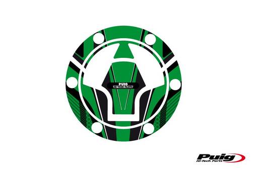 Puig Fuel Cap Cover Mod. Radical Kawasaki C/Green - Dekaler - D185183 - 1