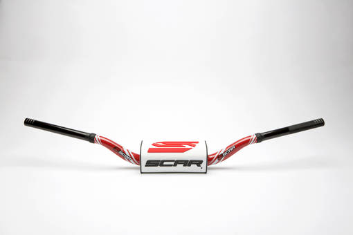 Scar Handlebar O² COLOR Ø28,6 (1 1/8”) - Yamaha YZ/YZF - RED Bar - WHITE Bar pad - Styren - D461533 - 1