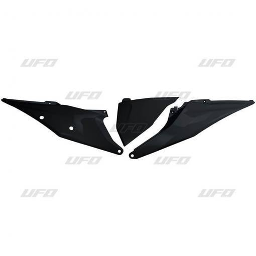 UFO Sidopanel + luftfilterlock vä, KTM125-525 SX/SXF 19-22 EXC/EXC-F 20-23 Svart - Sidopanel - D259763 - 1