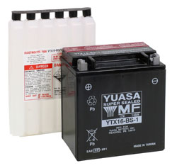 Yuasa Batteri, YTX16-BS-1 (CP) Inkl syra (3) - Batteri & Laddning - D2663 - 1