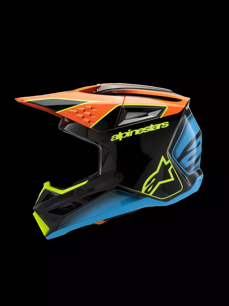Alpinestars Hjälm SM3 Youth Fray Svart/Orange/Gul Fluo - Skoterhjälmar - D475893 - 1