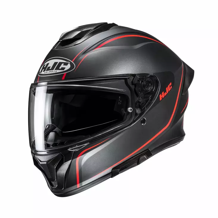 HJC Helmet C71 Quez Svart/Röd MC1SF - Skoterhjälmar - D508723 - 1