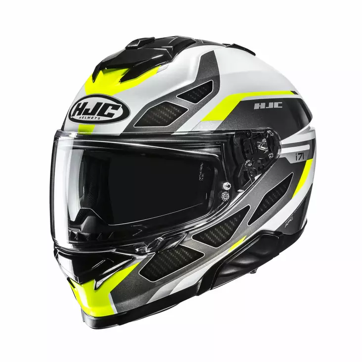 HJC Helmet i71 Zest Grå/Vit/Fluo Gul MC3H - Skoterhjälmar - D508713 - 1