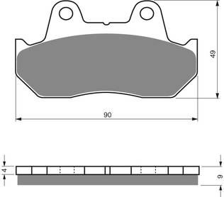 GOLDFREN Bromsbelägg 049 Ceramic carbon AD - Bromsbelägg - D26454 - 1