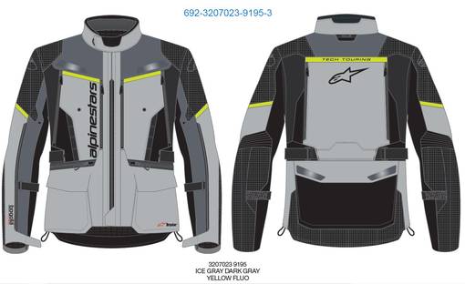 Alpinestars Jacka Bogota Pro Drystar Grå/Gul Fluo - Jackor Onroad - D423344 - 1
