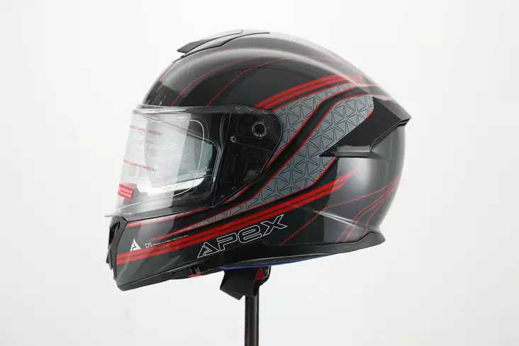 APEX Hjälm FT300 Vienna grå/röd/svart - Skoterhjälmar - D488364 - 1