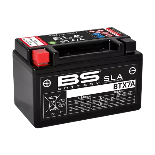 BS Battery BTX7A (FA) SLA - Sealed & Activated - Batteri & Laddning - D151274 - 1