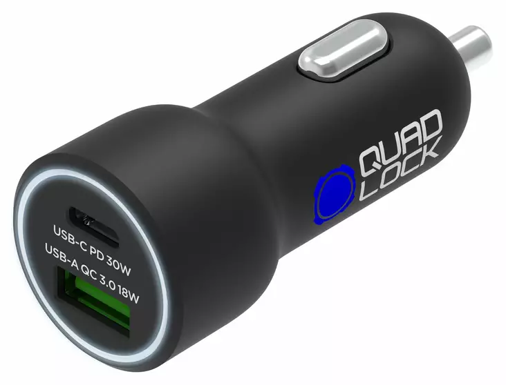 Quad Lock 48W Dual Car Charger - USB-C PD + USB-A QC3.0 - Kamera & Mobil tillbehör - D527354 - 1