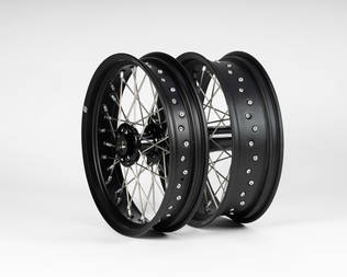 TMV KTM/HVA/GasGas Supermoto Svart/Svart fälgset 3.5-17/5.0-17 - Kompletta hjul - D431135 - 2