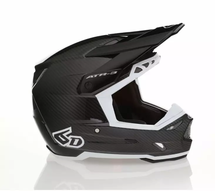 6D Helmet ATR-3 Solid Gloss Black White FIM - Skoterhjälmar - D527515 - 1